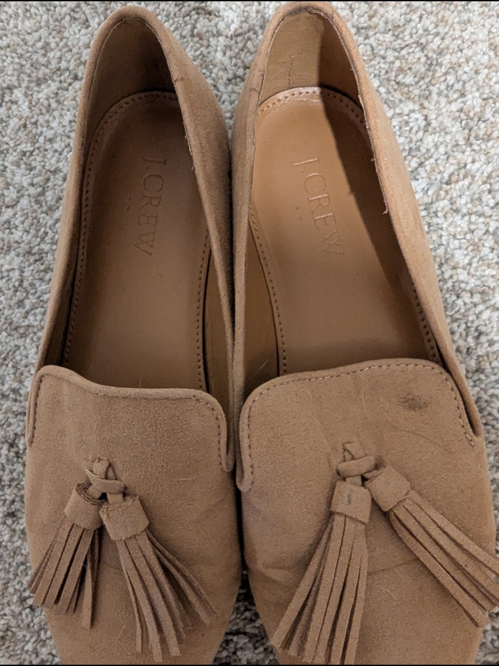 J. Crew Tan Suede Tassel Loafers